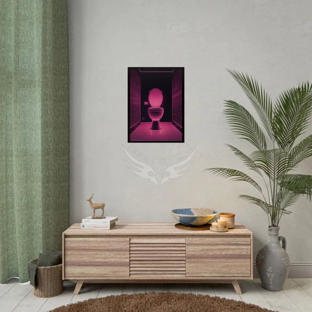 Funky Toilet Posters — Colorful Bathroom Art Prints - Vaporwave Rose Poster