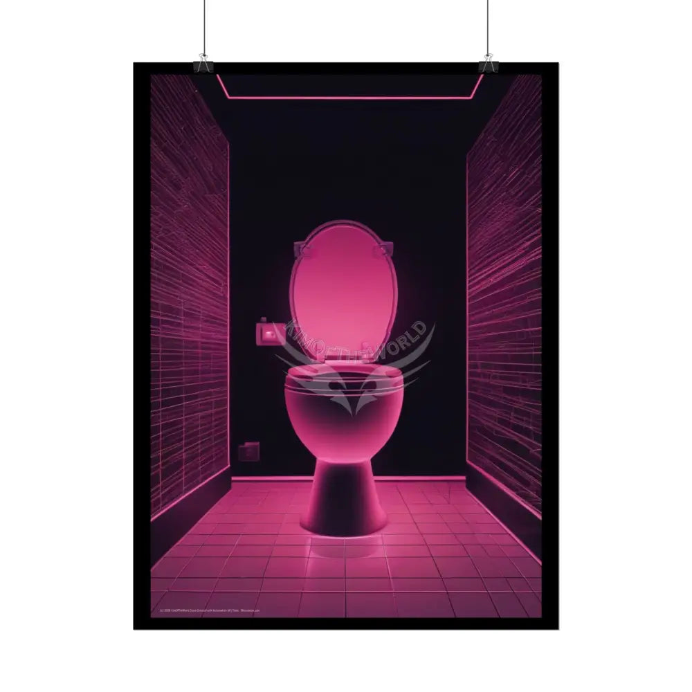 Funky Toilet Posters — Colorful Bathroom Art Prints - Vaporwave Rose Poster