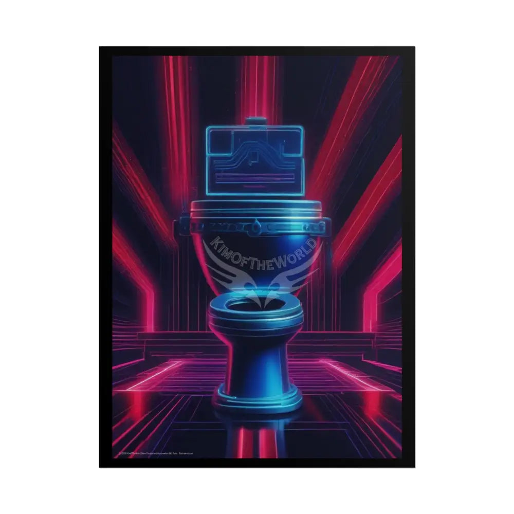 Funky Toilet Posters — Colorful Bathroom Art Prints - Vaporwave Royal 18″ x 24″ (Vertical) / Matte Poster