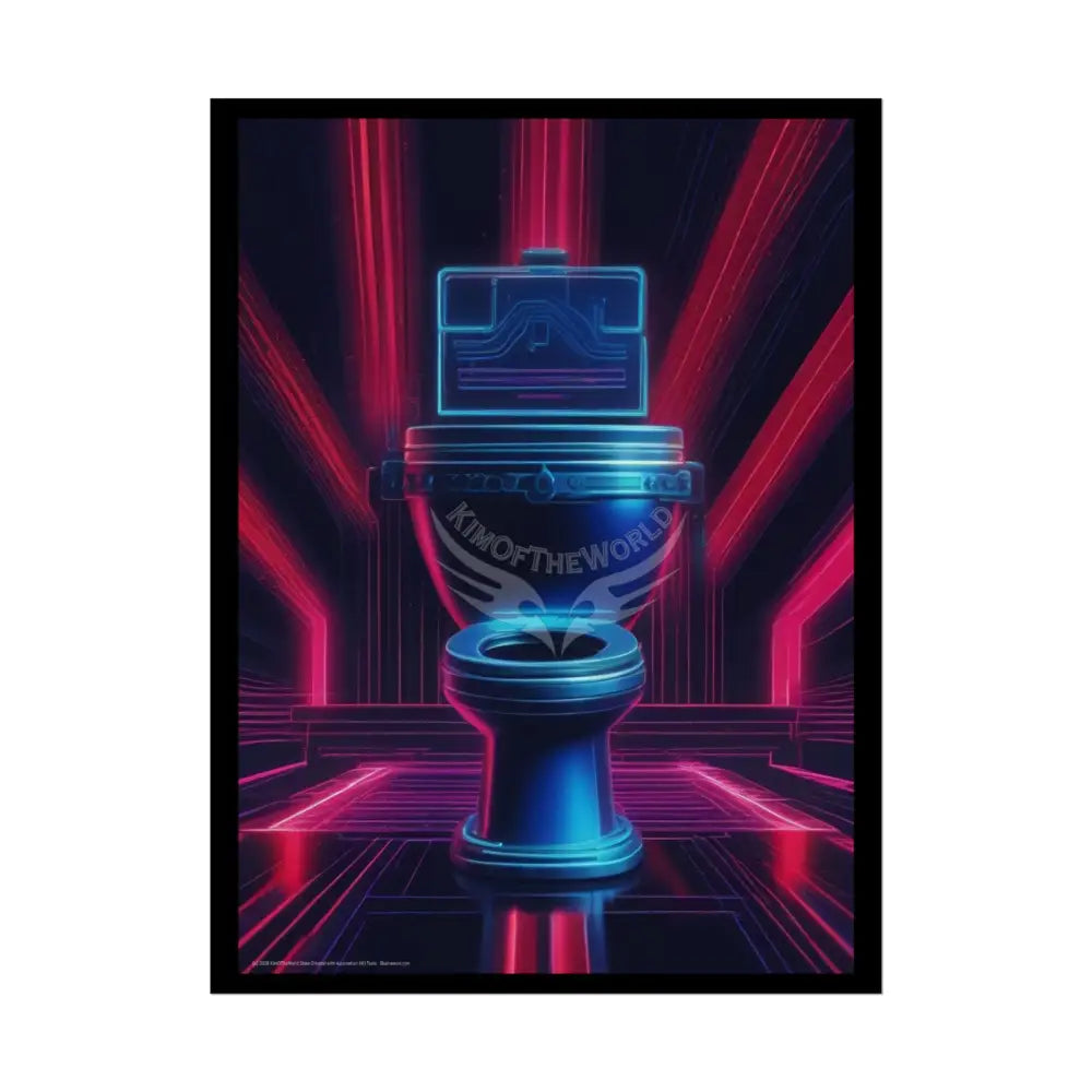 Funky Toilet Posters — Colorful Bathroom Art Prints - Vaporwave Royal 18″ x 24″ (Vertical) / Semi Glossy Poster