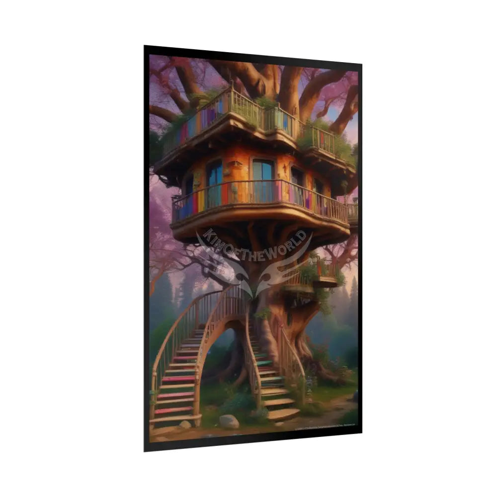 Funky Tree Houses Retro Rolled Poster Poster