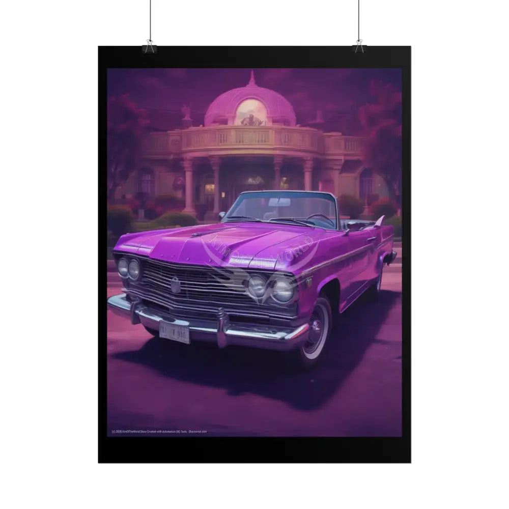 Funky Vaporwave Classic Cars Mashup - Rolled Poster Poster