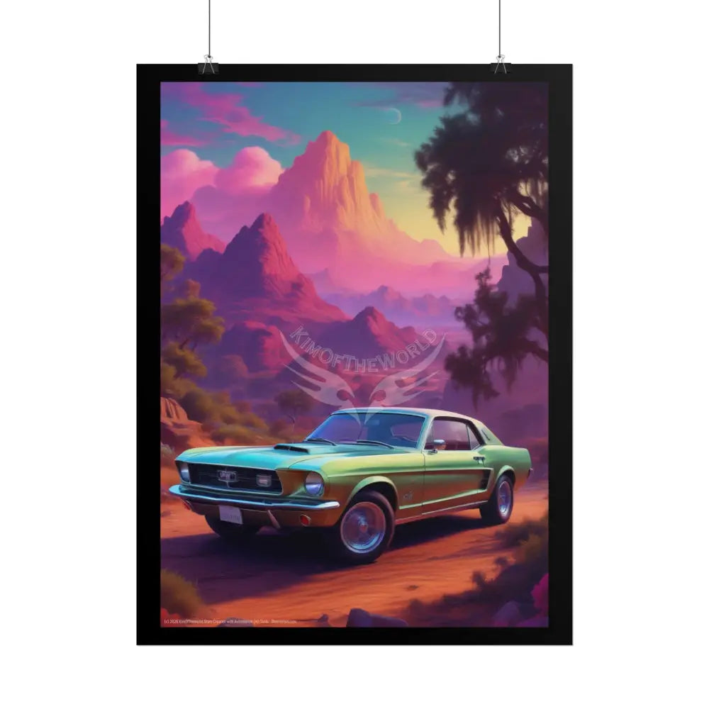 Funky Vaporwave Classic Cars Mashup - Rolled Poster Poster