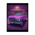 Funky Vaporwave Classic Cars Mashup - Rolled Poster 18″ x 24″ (Vertical) / Semi Glossy Poster
