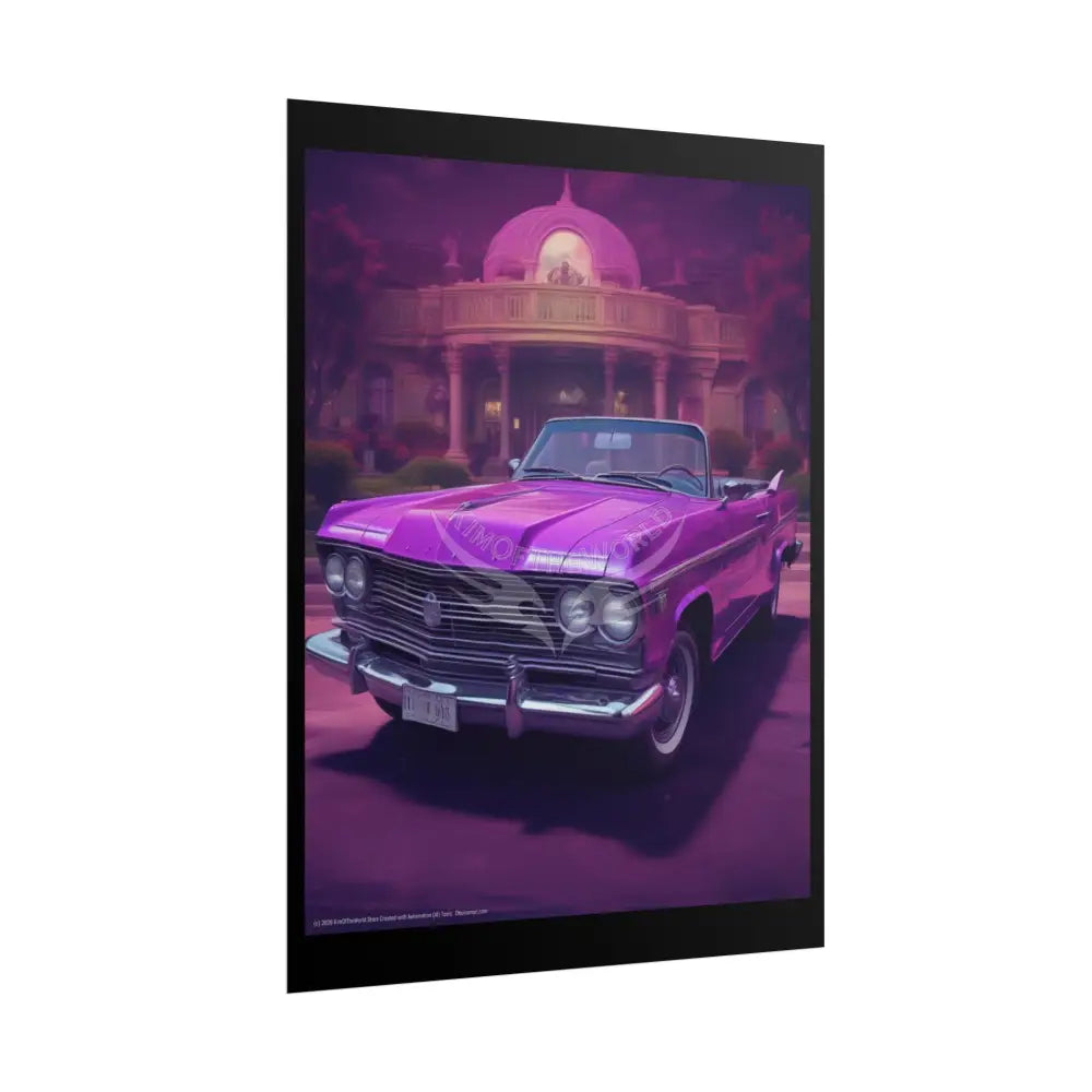 Funky Vaporwave Classic Cars Mashup - Rolled Poster Poster