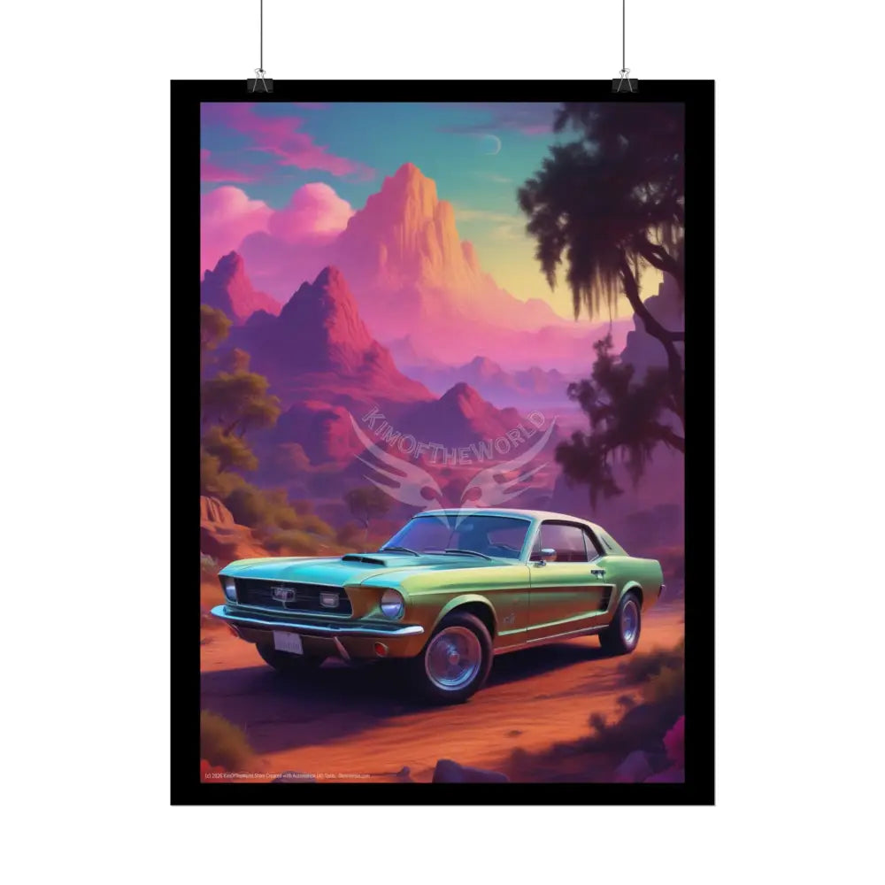 Funky Vaporwave Classic Cars Mashup - Rolled Poster Poster
