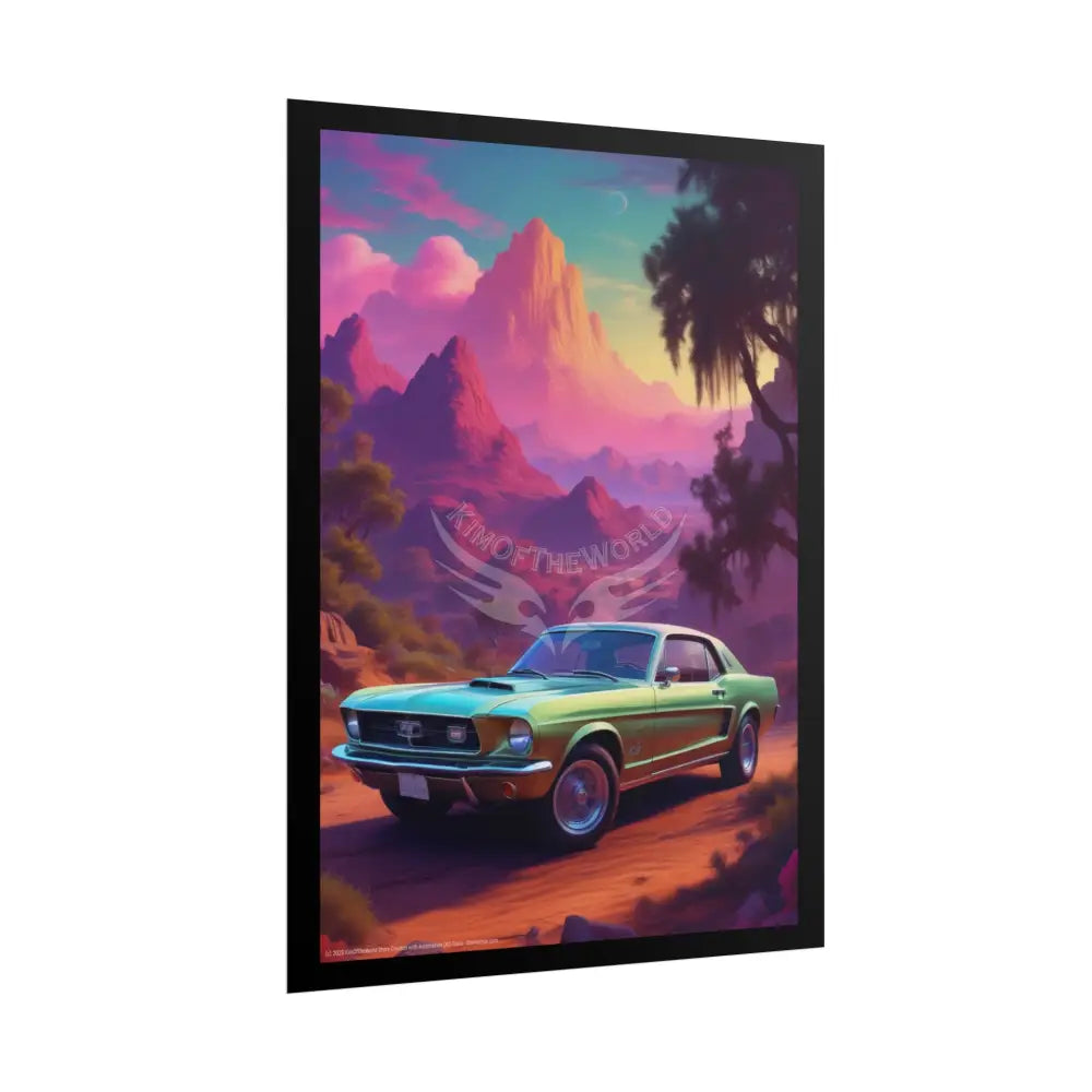 Funky Vaporwave Classic Cars Mashup - Rolled Poster Poster