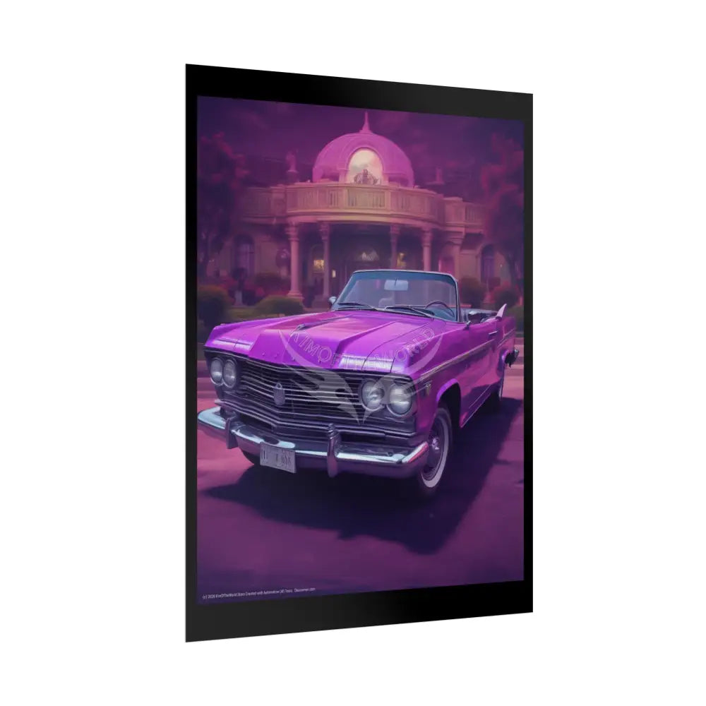 Funky Vaporwave Classic Cars Mashup - Rolled Poster Poster