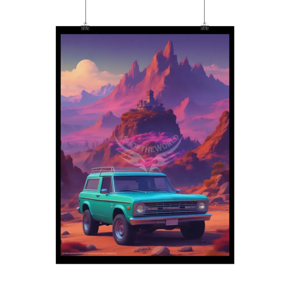 Funky Vintage 4x4 Bronco Classic Cars Mashup - Rolled Poster Poster