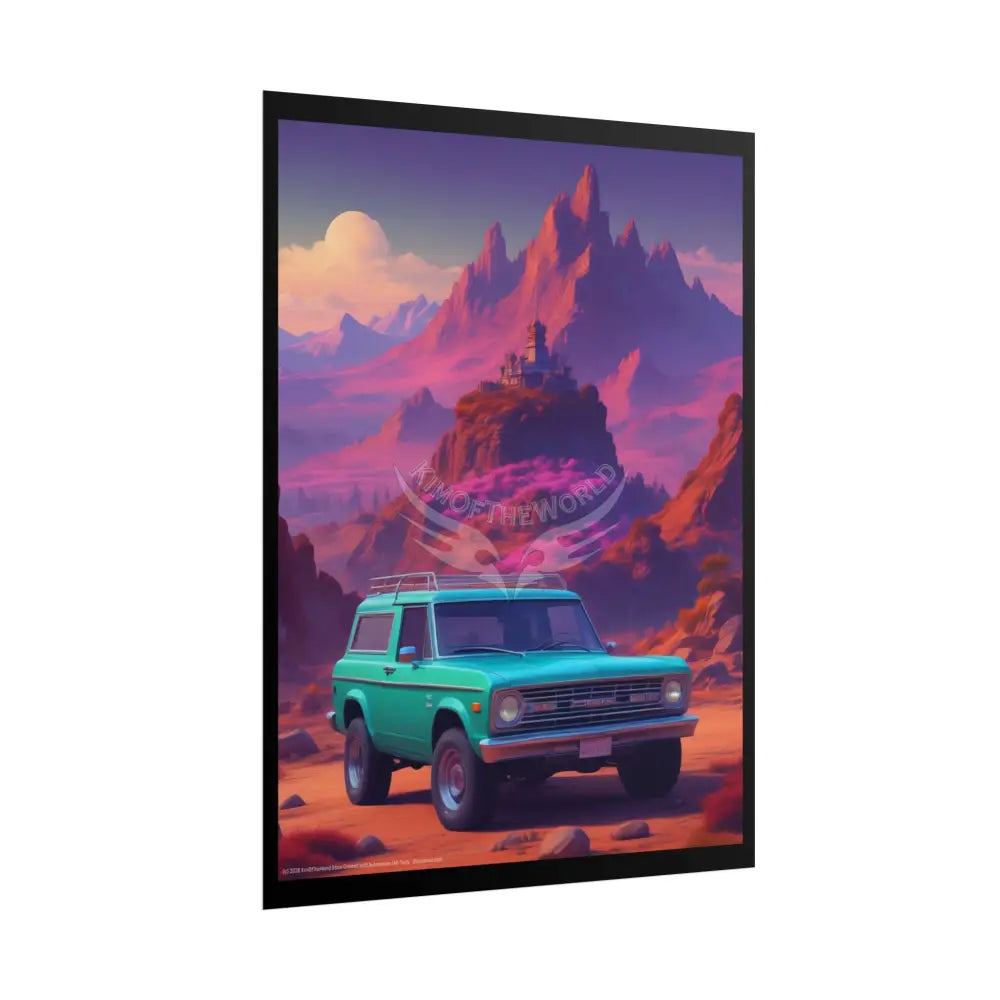 Funky Vintage 4x4 Bronco Classic Cars Mashup - Rolled Poster Poster