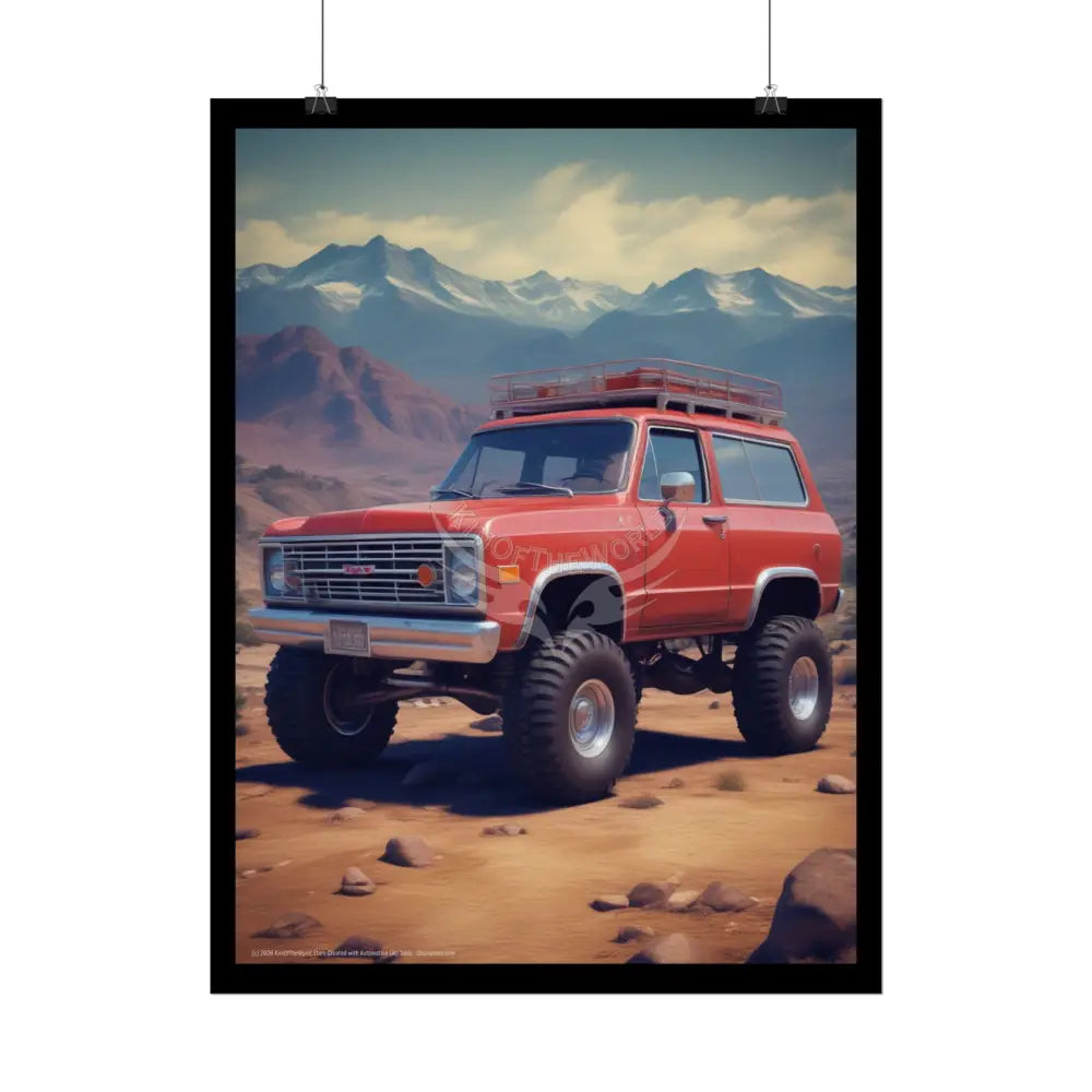 Funky Vintage 4x4 Classic Cars Mashup - Rolled Poster Poster