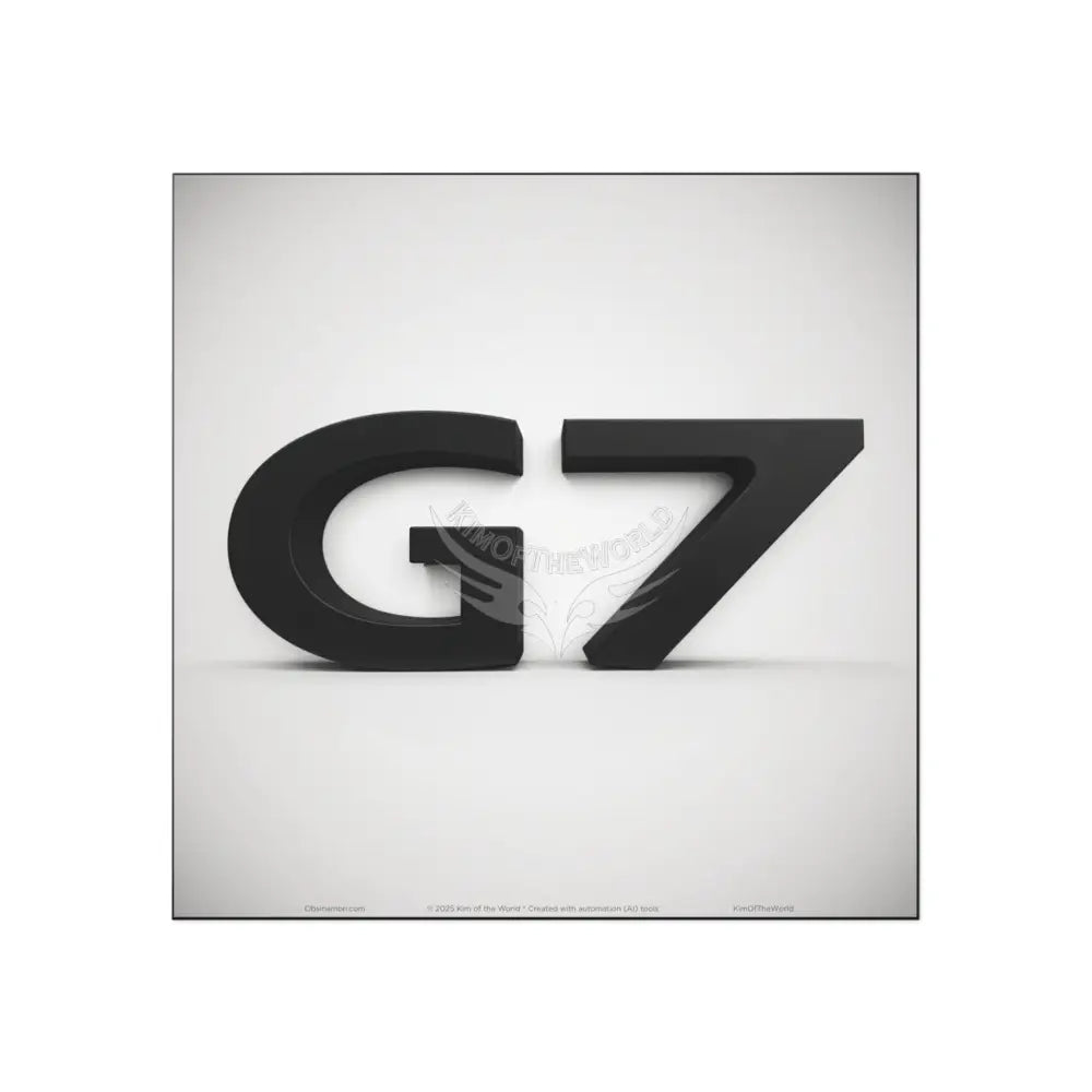 ’G7’’ 3D Black Iron Logo Square Magnet 5’’ x 5’’ / Square / 1 pc Home Decor