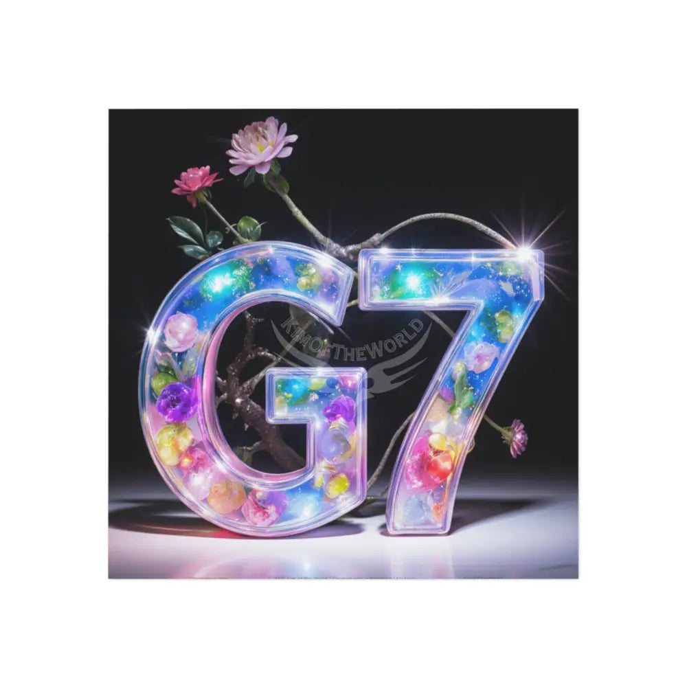 ’G7’’ 3D Floral Fae Light Logo Square Magnet 3’’ x 3’’ / Square / 1 pc Home Decor