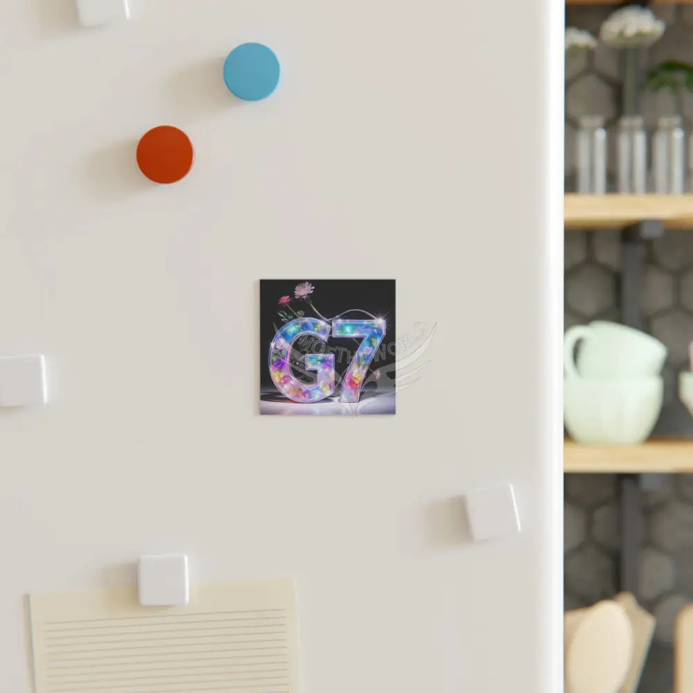 ’G7’’ 3D Floral Fae Light Logo Square Magnet Home Decor