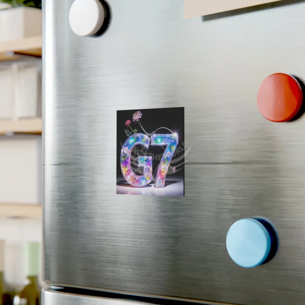 ’G7’’ 3D Floral Fae Light Logo Square Magnet Home Decor