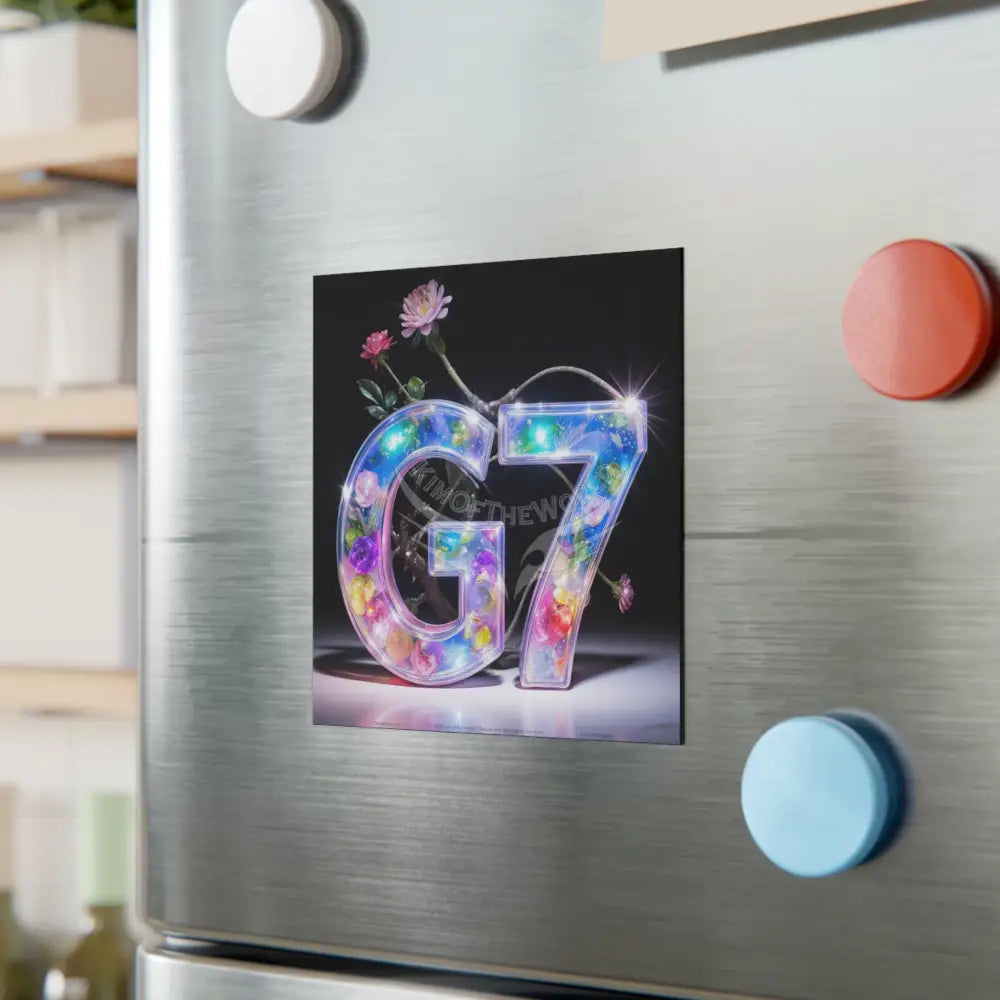 ’G7’’ 3D Floral Fae Light Logo Square Magnet Home Decor
