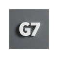 ’G7’’ 3D White on Grey Logo Square Magnet 3’’ x 3’’ / Square / 1 pc Home Decor