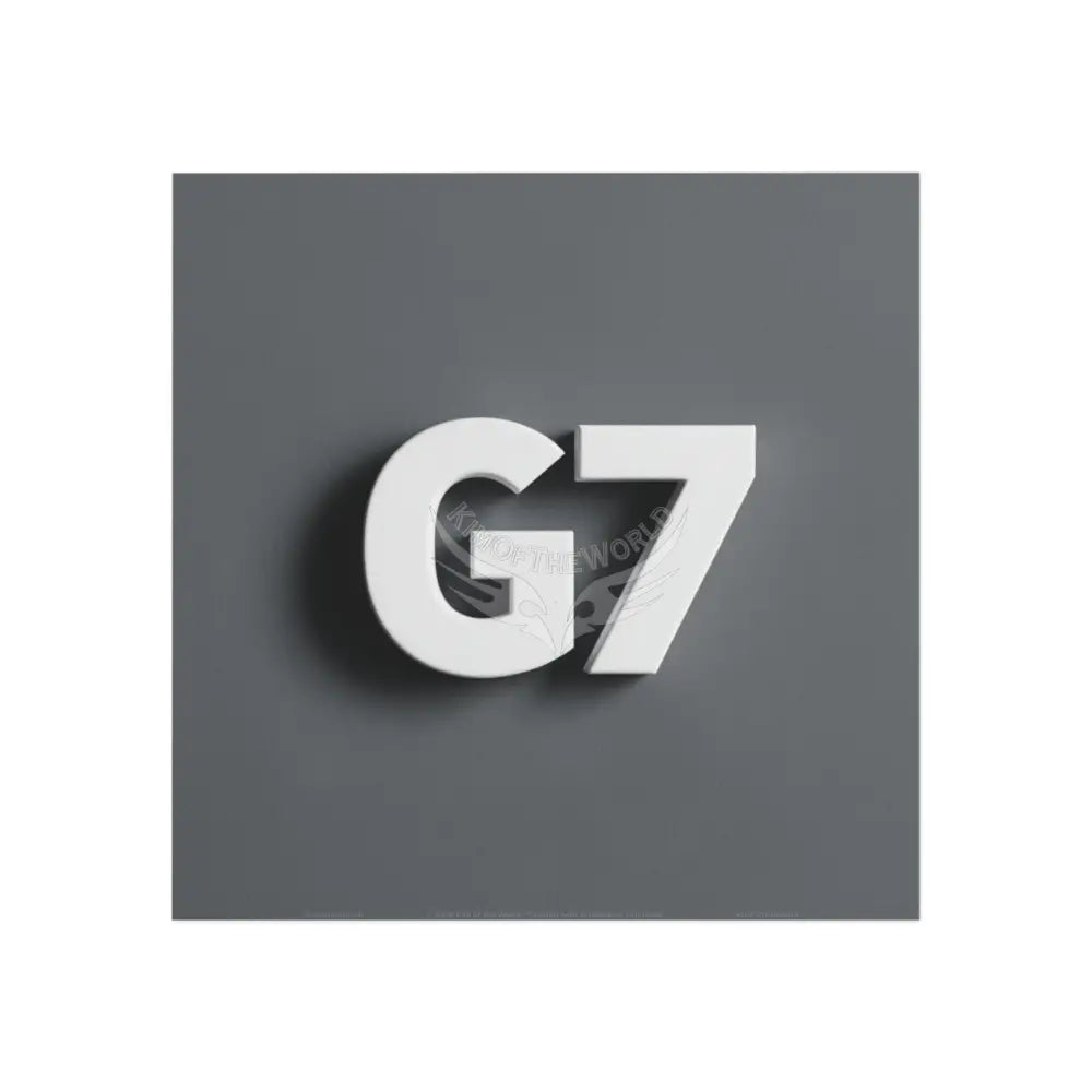 ’G7’’ 3D White on Grey Logo Square Magnet 3’’ x 3’’ / Square / 1 pc Home Decor