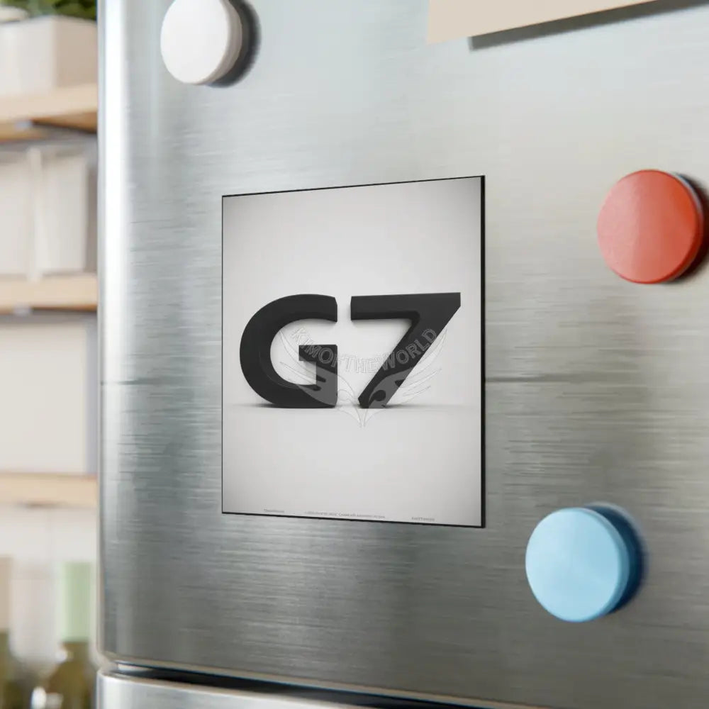 ’G7’’ Community Support Group Tik Tok 3D Black Wrought Iron Logo Square Magnet Home Decor