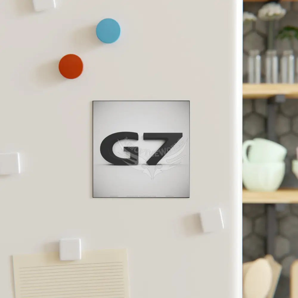 ’G7’’ Community Support Group Tik Tok 3D Black Wrought Iron Logo Square Magnet Home Decor