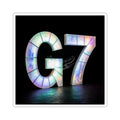 G7 Dance Floor Lights — Kiss-Cut Sticker (Community Logo Illuminated Fun) 3’’ × 3’’ / White Paper products