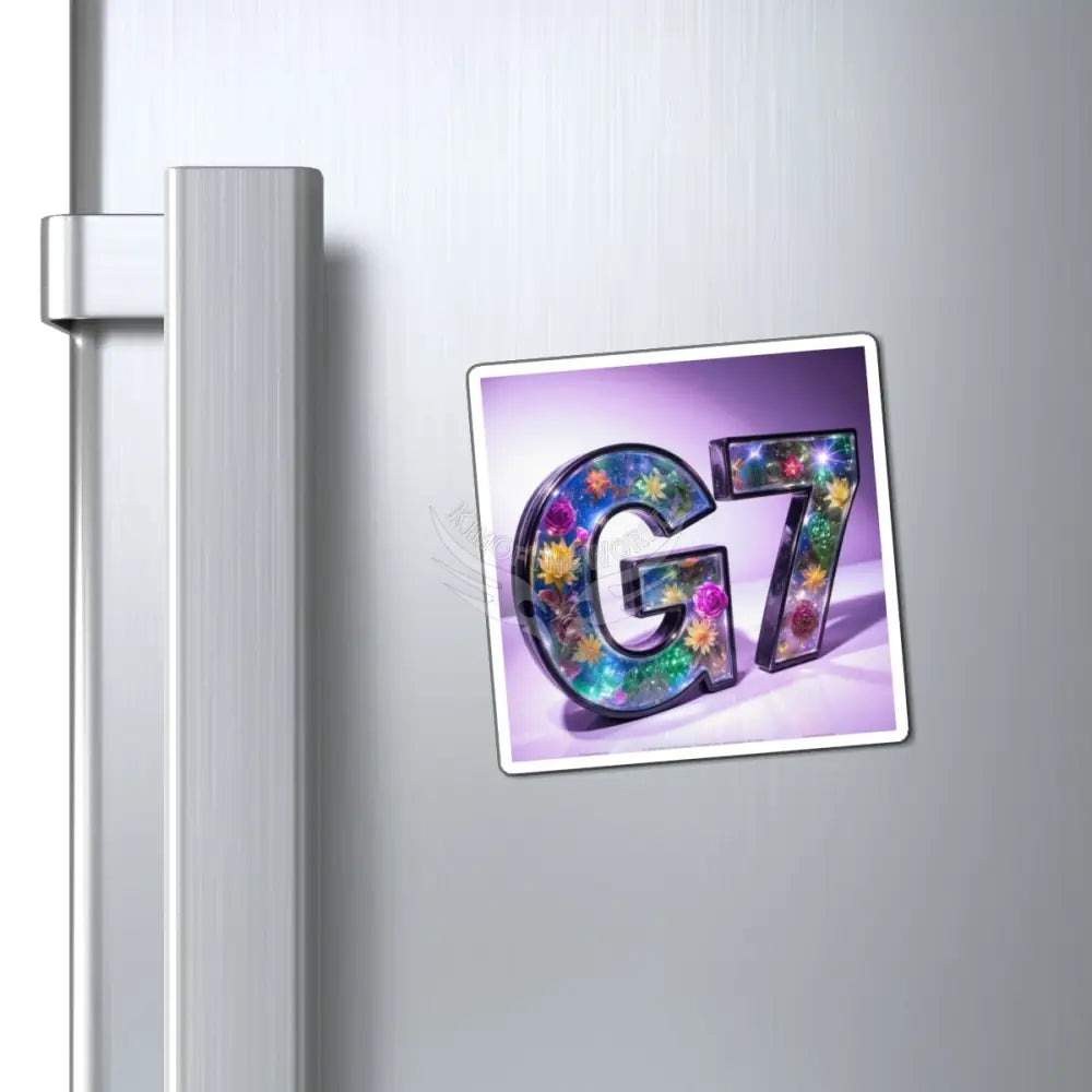 G7 Floral Resin Letter Magnet — Decorative Alphabet Fridge Sticker Paper products