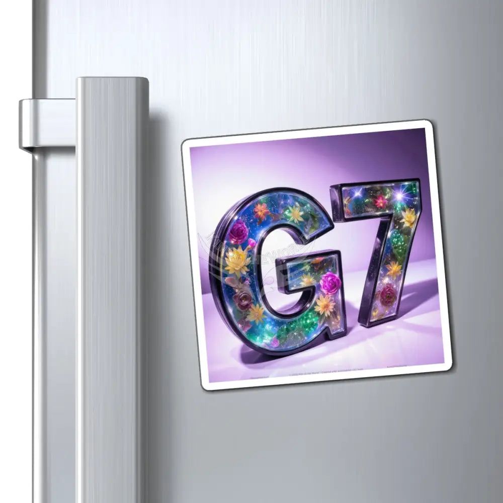 G7 Floral Resin Letter Magnet — Decorative Alphabet Fridge Sticker Paper products