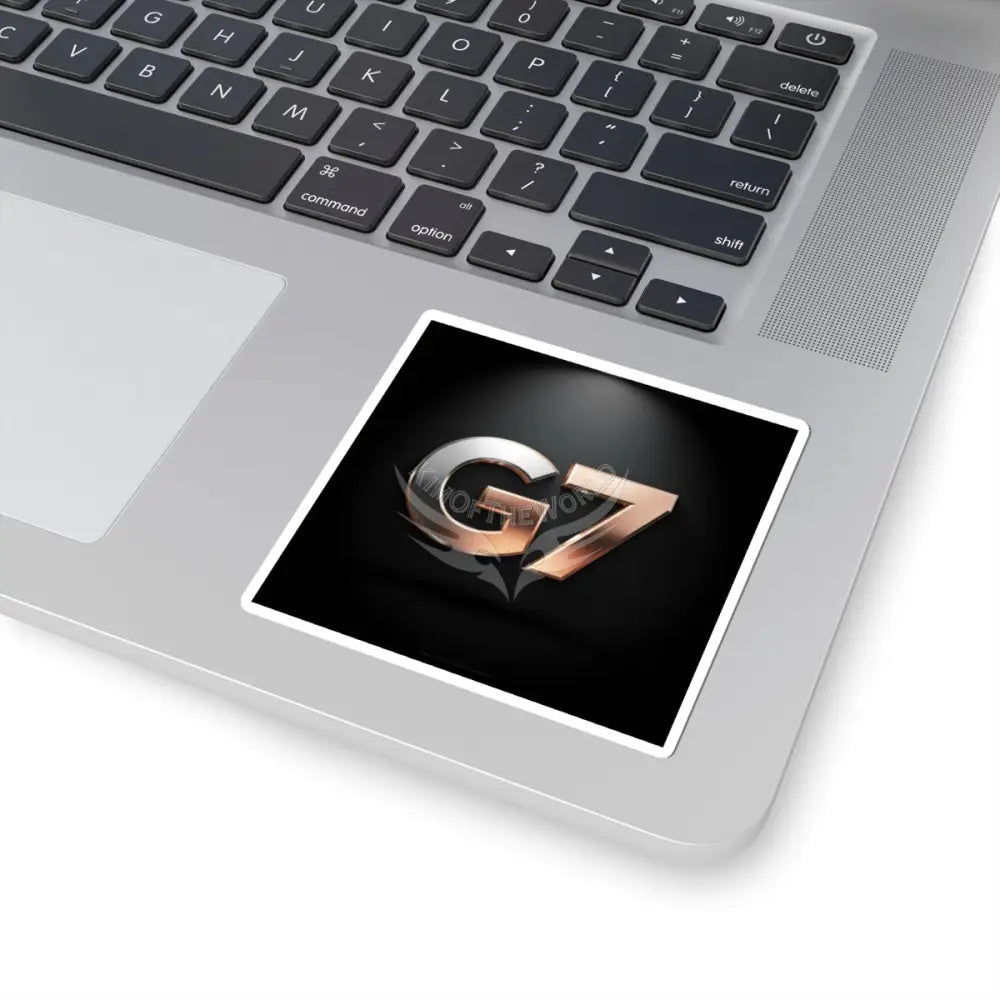 ’G7 Group Member’ Pewter & Copper Metallic Logo Kiss-Cut Sticker 3’’ × 3’’ / White Paper products