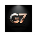 ’G7 Group Member’ Pewter & Copper Metallic Logo Kiss-Cut Sticker 3’’ × 3’’ / White Paper products