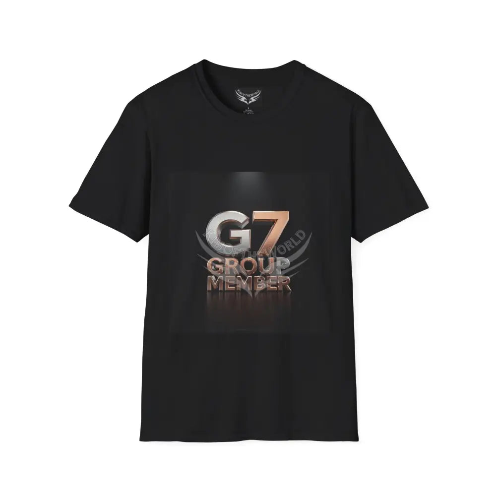 ’G7’’ Group Member Pewter & Copper Metallic Logo Group Member Pride - Softstyle T-Shirt Black / XS T-Shirt