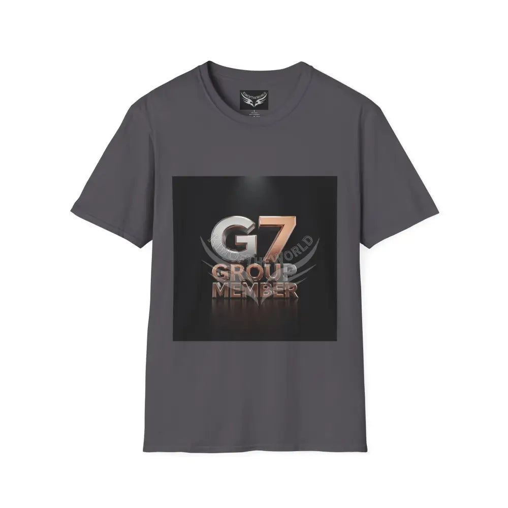 ’G7’’ Group Member Pewter & Copper Metallic Logo Group Member Pride - Softstyle T-Shirt Charcoal / XS T-Shirt