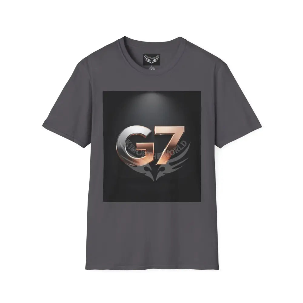 ’G7’’ Group Member Pewter & Copper Metallic Logo Group Member Pride - Softstyle T-Shirt Charcoal / XS T-Shirt