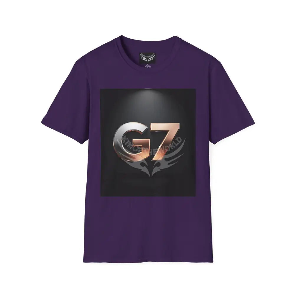’G7’’ Group Member Pewter & Copper Metallic Logo Group Member Pride - Softstyle T-Shirt Purple / S T-Shirt