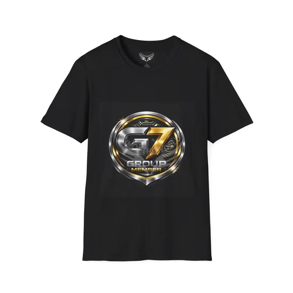 ’G7’’ Group Member Silver & Gold Metallic Logo Group Member Pride - Softstyle T-Shirt Black / XS T-Shirt