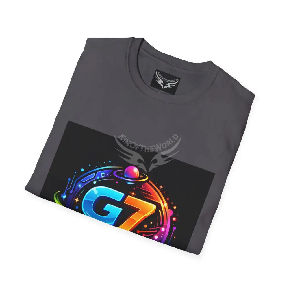 ’G7’’ Group Member Spectrum Rainbow Metallic Logo Group Member Pride - Softstyle T-Shirt T-Shirt