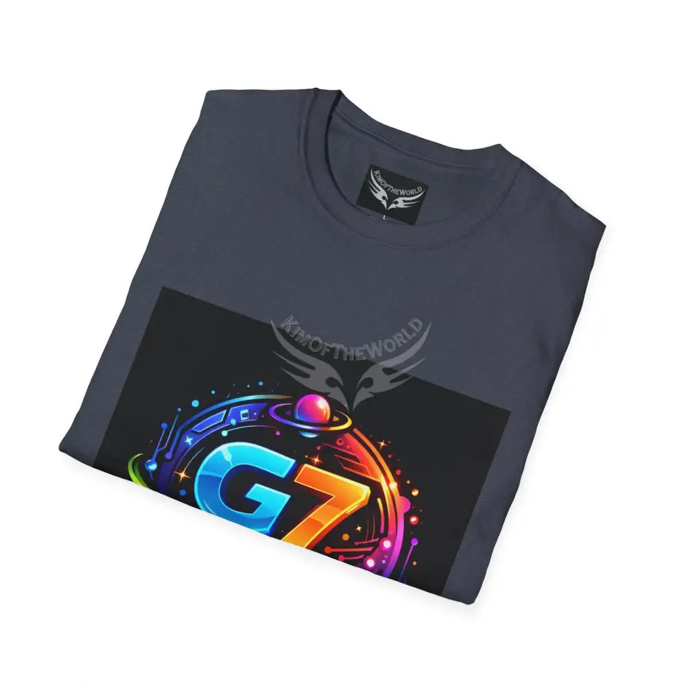 ’G7’’ Group Member Spectrum Rainbow Metallic Logo Group Member Pride - Softstyle T-Shirt T-Shirt