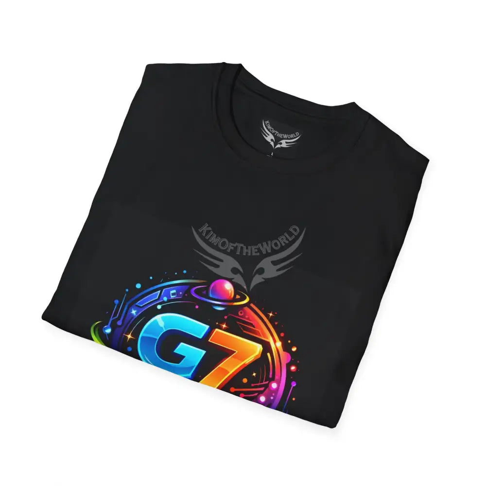’G7’’ Group Member Spectrum Rainbow Metallic Logo Group Member Pride - Softstyle T-Shirt T-Shirt