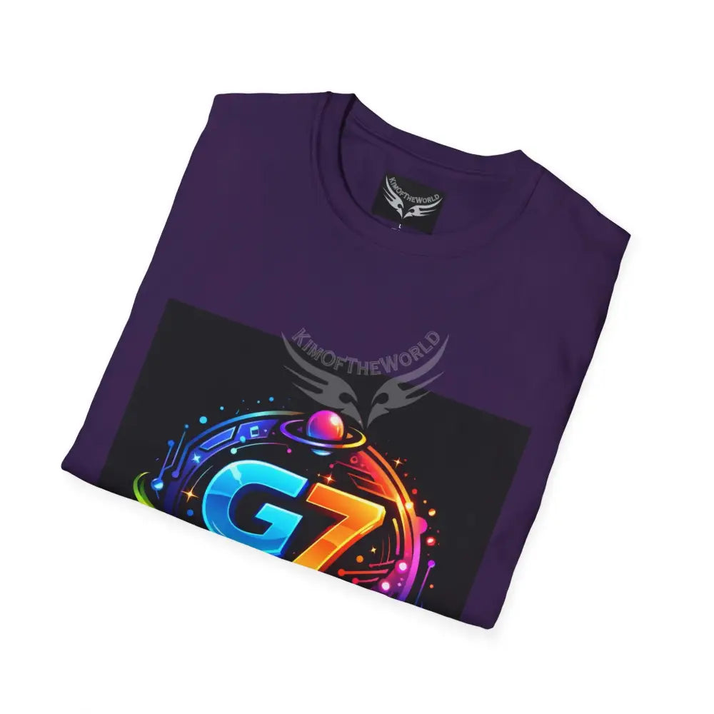 ’G7’’ Group Member Spectrum Rainbow Metallic Logo Group Member Pride - Softstyle T-Shirt T-Shirt