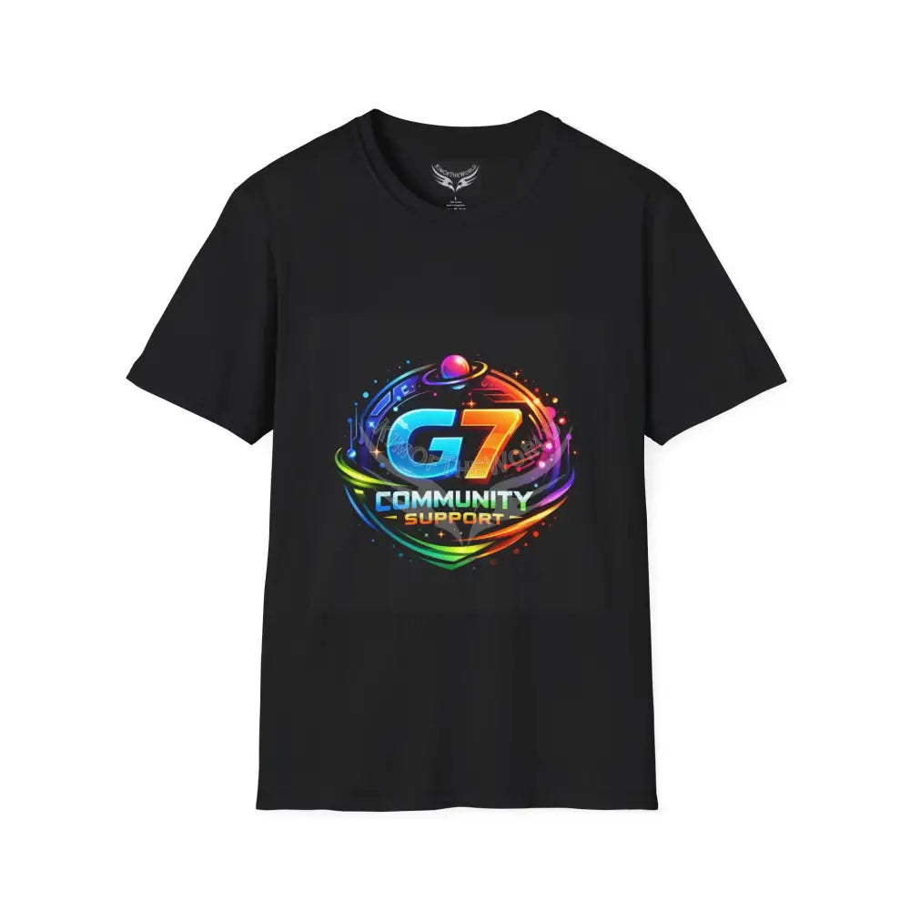 ’G7’’ Group Member Spectrum Rainbow Metallic Logo Group Member Pride - Softstyle T-Shirt Black / XS T-Shirt