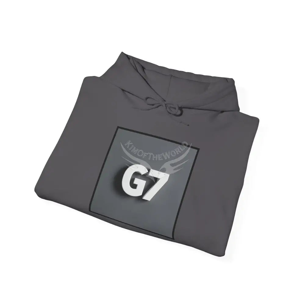 G7 Logo Hoodie — Minimalist Grey Graphic Sweatshirt Hoodie