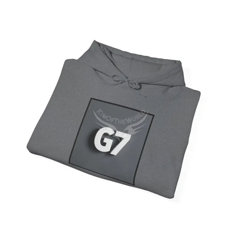 G7 Logo Hoodie — Minimalist Grey Graphic Sweatshirt Hoodie