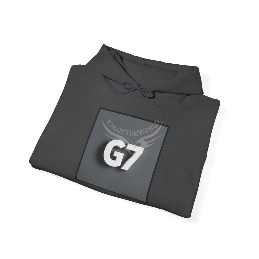 G7 Logo Hoodie — Minimalist Grey Graphic Sweatshirt Hoodie