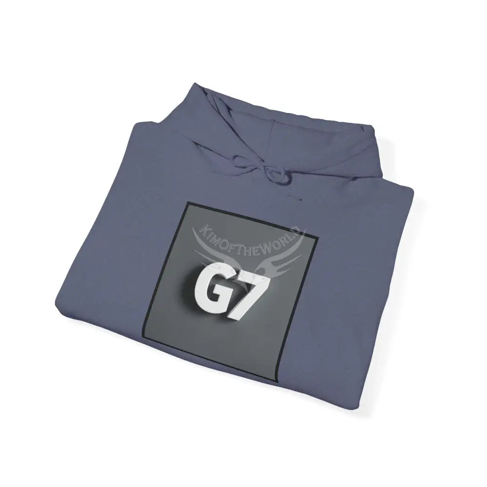 G7 Logo Hoodie — Minimalist Grey Graphic Sweatshirt Hoodie