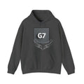 G7 Logo Hoodie — Minimalist Grey Graphic Sweatshirt S / Dark Heather Hoodie