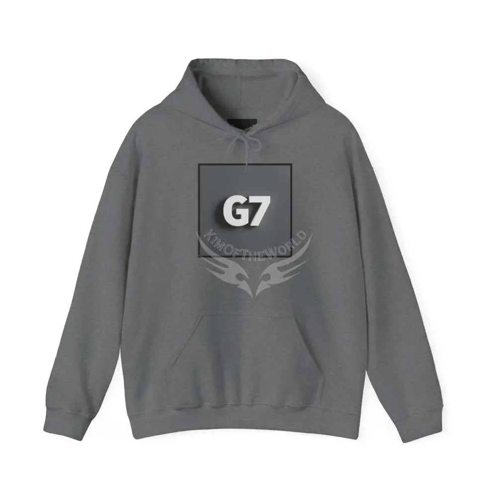 G7 Logo Hoodie — Minimalist Grey Graphic Sweatshirt S / Graphite Heather Hoodie