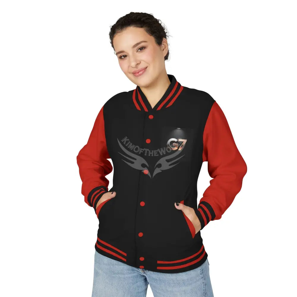 G7 Logo Letterman Jacket — Black & White Varsity Bomber Outerwear