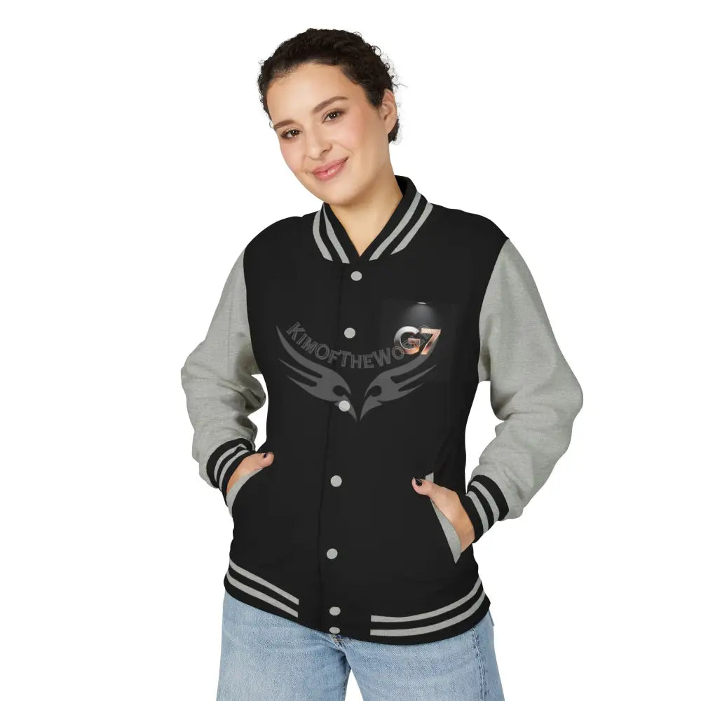 G7 Logo Letterman Jacket — Black & White Varsity Bomber Outerwear