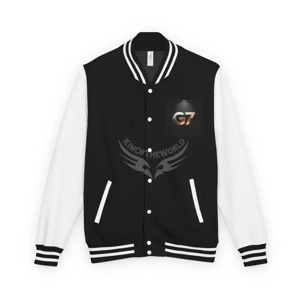 G7 Logo Letterman Jacket — Black & White Varsity Bomber S / Jet Black/Arctic White Outerwear