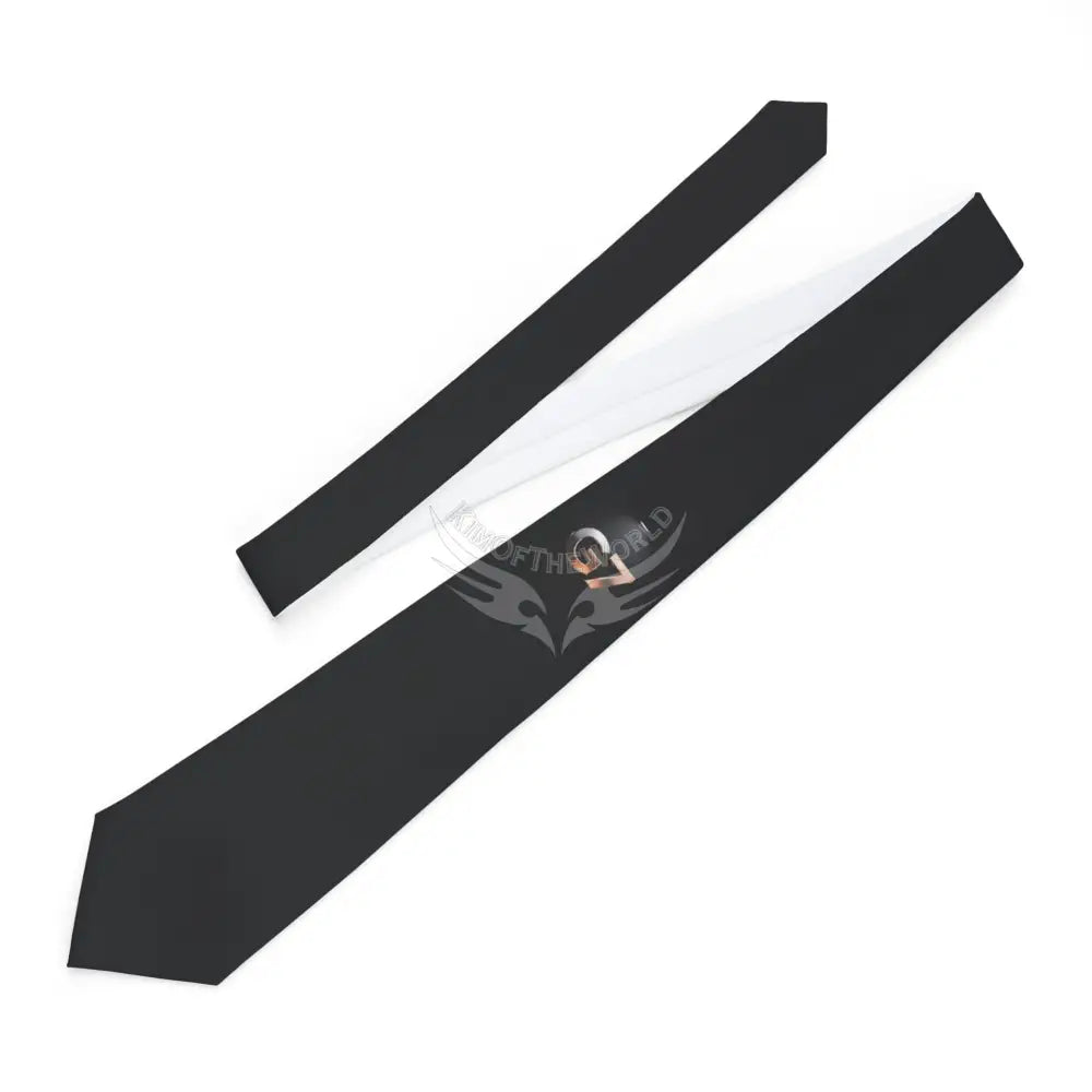 ’G7’’ Logo Necktie - Sleek Black Formal Tie with Subtle Metallic Accent One Size Accessories