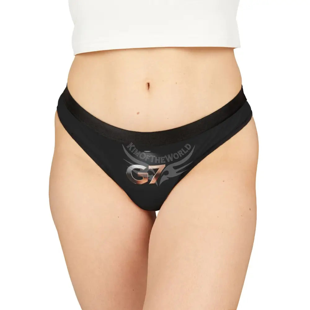 G7 Logo Women’s Thong — Sleek Black Lounge Underwear All Over Prints